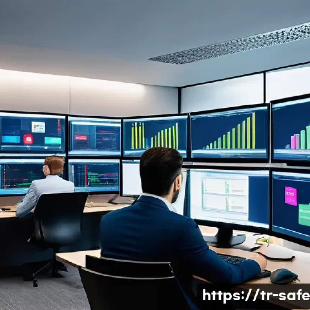 소프트웨어 공급망 보안 체크리스트 작성법 - A detailed office scene showing a diverse team of Turkish IT professionals analyzing software supply...