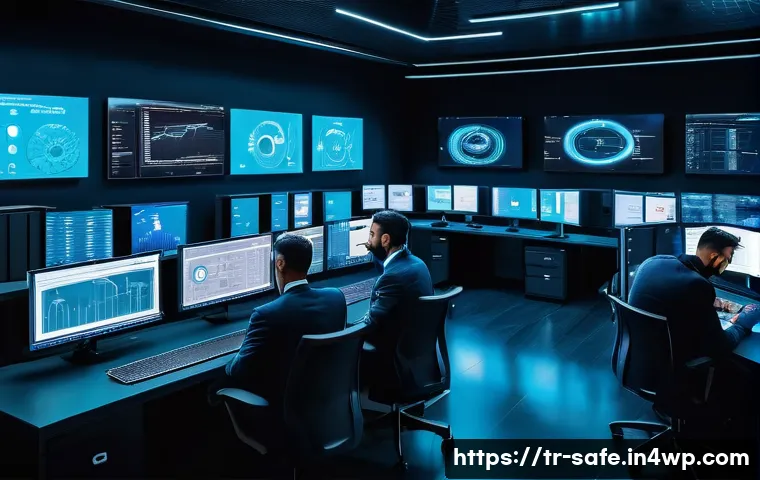소프트웨어 공급망 보안 사례 성공적인 전략 - A highly detailed digital illustration of a modern software supply chain security control room in a ...