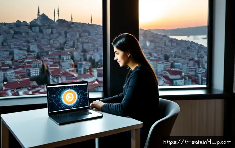 Home 17 소프트웨어 공급망 보안을 위한 고급 기술 - Photorealistic cybersecurity operations desk in a modern Istanbul technology office, Turkish softwar...